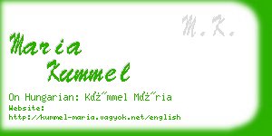 maria kummel business card